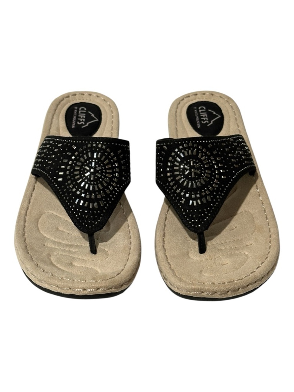 New in Box Cliffs by White Mountain Cienna Size 11 Women's Black Thong Sandals - Picture 7 of 8